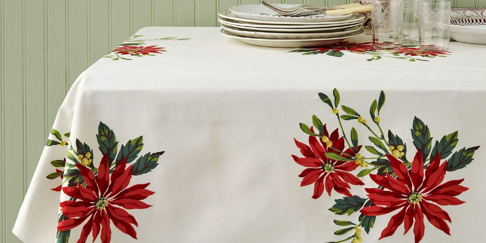 Vintage Christmas Table Cloth